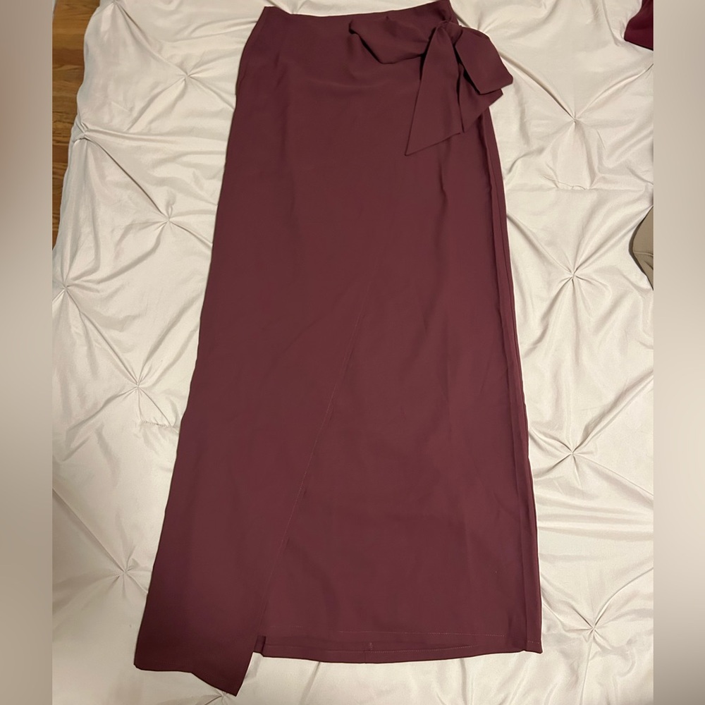 NWT Dark Mauve Tie Waist Maxi Skirt